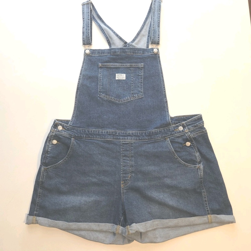 Levi's Two Horse Brand Shortalls Overalls Wms Plus Sz 24W Stone Wash Blue EUC